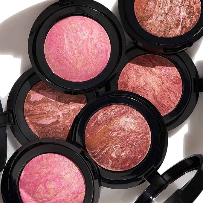 LAURA GELLER NEW YORK Baked Blush-n-Brighten Marbleized Blush for Cheeks - Pink Buttercream - Natural Finish - Buildable Color