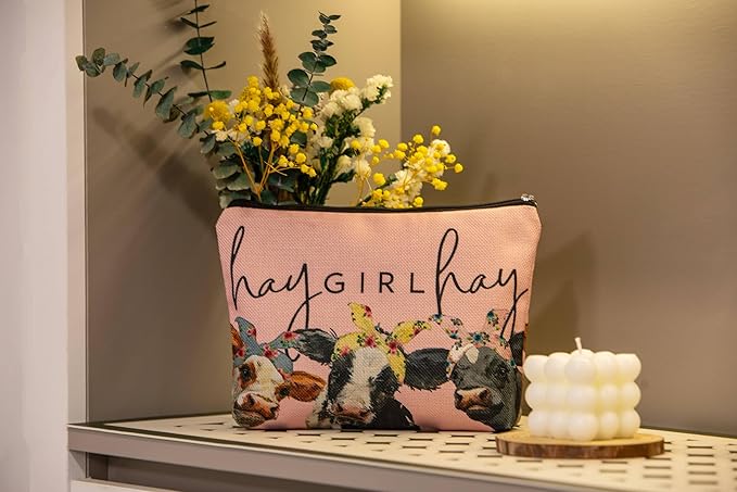 Cow Gifts,Western Makeup Bag,Cow Makeup Bag,Cow Print Stuff,Makeup Bags For Women
