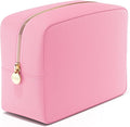 Embla Makeup Bag Travel Cosmetics Pouch and Toiletry Bag, Nylon Zipper Pouch Purse, Cute Make Up Organizer Storage Tote for Women Girls, Travel Skincare Case, Large Makeup Bags, Flamingo Pink