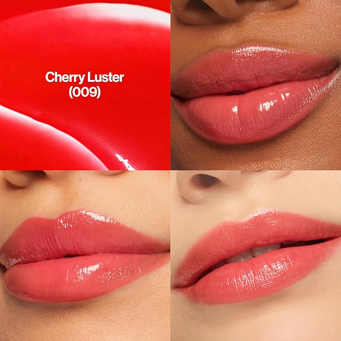REVLON Super Lustrous Glass Shine Balm, Hydrating Tinted Lipstick, Sheer, Glossy Shiny Finish, 009 Cherry Luster, 0.11 oz