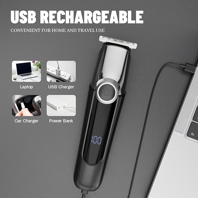 Mens Hair Clippers, Cordless Beard Trimmer Set Waterproof Versatile Nose Hair Trimmer for Men Temple, Groin, Nose, Ear Hairs, Hair, Beard, Body Professional Manscaper Rechargeable Shaver Man Gift
