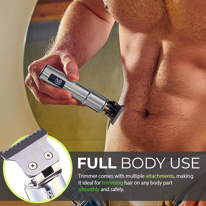 Hal&Hol Professional Cordless Electric Hair/Beard Trimmer and Foil Shaver for Men - Complete Barber Grooming Kit with Rechargeable Battery, Protective Case and 4 Guards, Gift for Men