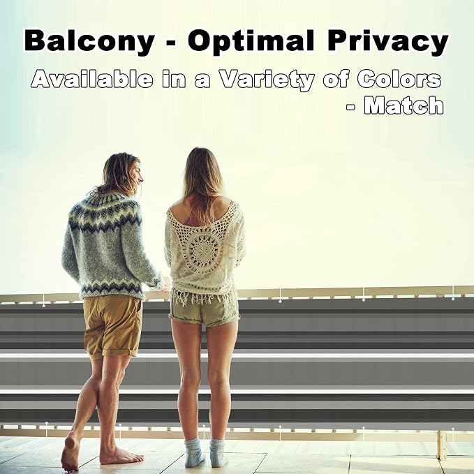 Balcony Privacy Screen 3.9' x 13.1' UV Protection Weather-Resistant Patio - Image 2