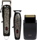 PRO All Metal Quiet and Low Vibration Cordless Hair Clipper + Hair Trimmer for Mens and Barbers +Shaver with Sharp Blades, Cord/Cordless Electric Razor for Mens Black
