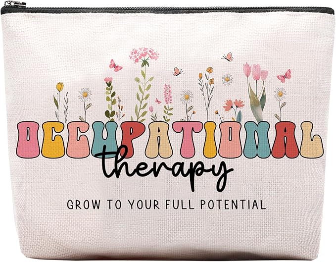 Occupational Therapy Gifts Makeup Bag, Gifts For Occupational Therapists, Ot Gifts, Boho Therapist Occupational Therapy Makeup Cosmetic Bag Zipper Pouch Travel Toiletry