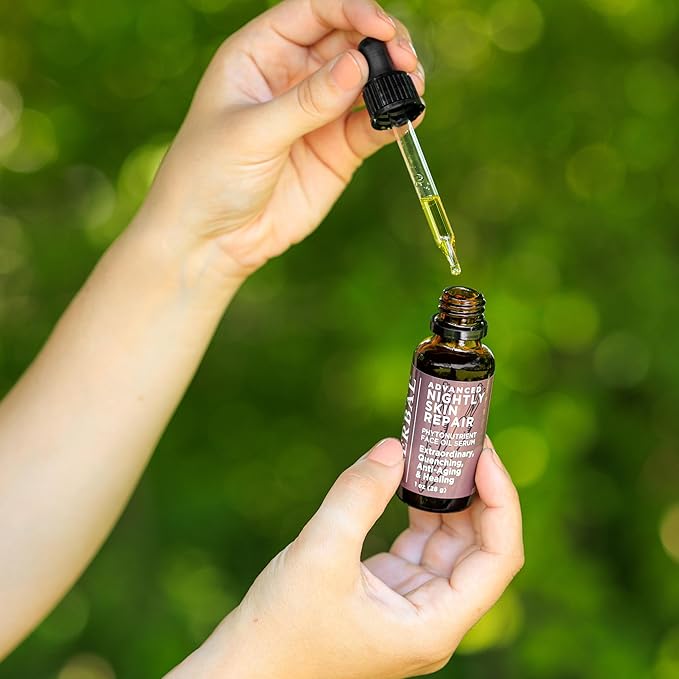 Ora's Amazing Herbal Advanced Nightly Repair, Tamanu Oil Blend with Pomegranate, Rosehip, Carrot Seed Essential Oil, Vegan Face Serum, Retinol Free Anti-aging Face Oil, Plastic Free, 1 oz