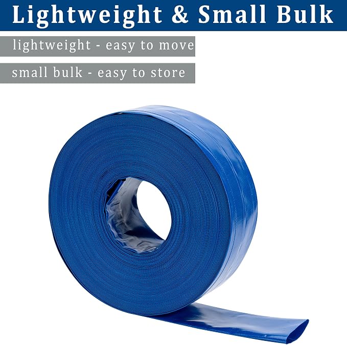 1-1/2 in x 100 ft Pool Backwash Hose Heavy Duty Drain Discharge PVC Lay flat - Image 5