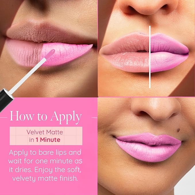 Aromi Baby Pink Matte Liquid Lipstick - Light Pink Lip Color for Women, Long-lasting, Velvety Finish, Waterproof, Vegan, Handmade (Baby Pink)
