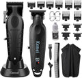 KEMEI Hair Clippers for Men, Professional Clipper and Trimmers Set, Cordless Zero Gap Trimmer for Men with LED Display, 11 Guide Combs