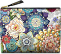 Cute Makeup Bag for Purse Waterproof Cosmetic Bags for Women Funny Smooth Zipper Travel Toiletry Pouch 10X8 Inches-Boho Floral Makeup pouch