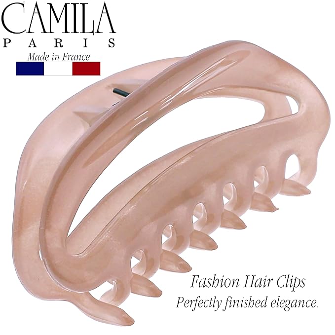 Camila Paris CP3078 French Hair Clip for Women, Beige, Girls Hair Claw Clip Jaw Fashion Durable and Styling Hair Accessories for Women, Luxury Ladies Strong Hold No Slip Grip Clamp, Made in France