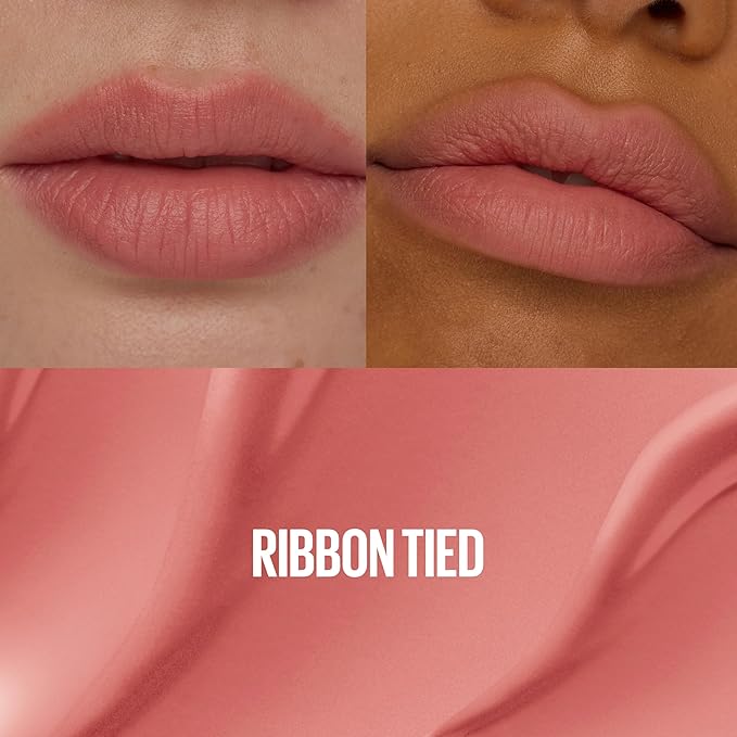 MAYBELLINE Super Stay Teddy Lip Tint, Long Lasting Matte Lipstick for Up To 12HR Wear, Ribbon Tied, 1 Count