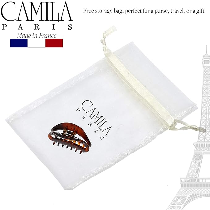 Camila Paris NV23 French Hair Clip for Women, Tortoise Shell Girls Hair Claw Clip Jaw Fashion Durable Styling Hair Accessories for Women, Luxury Ladies Strong Hold No Slip Grip Clamp, Made in France