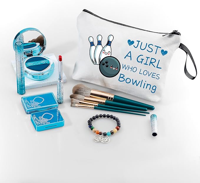 Bowling Accessories,Bowling Party Favors,Birthday Gift for Women,Bowling Cosmetic Makeup Bag,Woman Gifts for Birthday,Gifts for Teen Girls,Sister Birthday Gifts,Christmas
