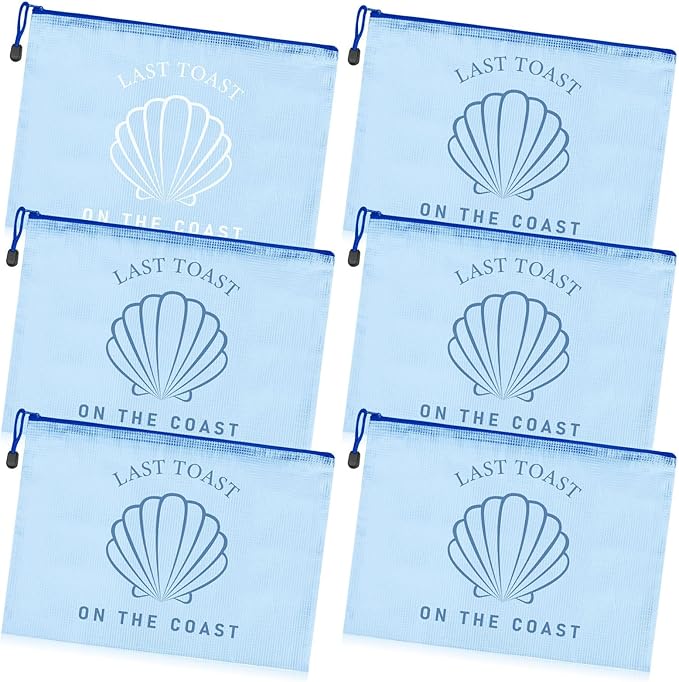 SOIDRAM 6PCS Bridesmaid Makeup Bag Clear Zippered Bag Bridesmaid Proposal Gifts Cosmetic Pouch for Wedding Party Favors Bachelorette Party Decorations Toiletry Organizer Bag Cosmetic Case Gift