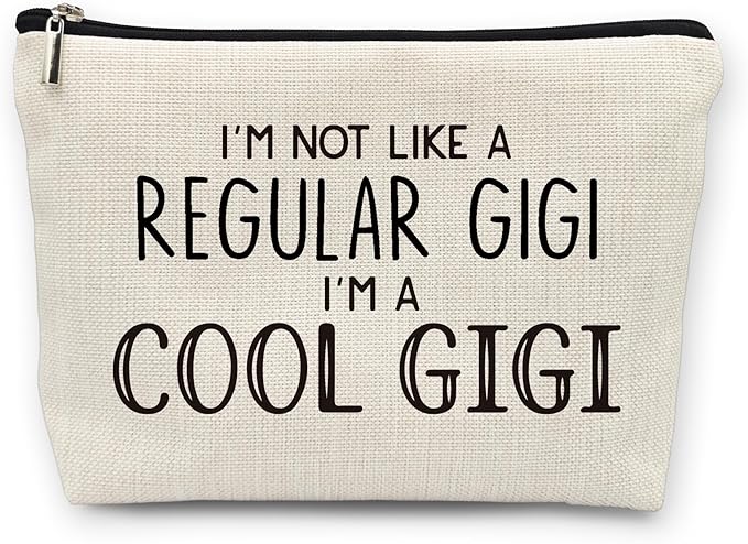 huester Gigi Gifts Makeup Bag, Gigi Gifts for Grandma Make Up Bag, Mothers Day Gifts for Gigi, Grandma Gifts, I’m Cool Gigi Cosmetic Bag Travel Makeup Make Up Pouch Gifts for Gigi Grandma Purse