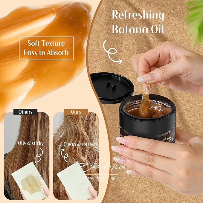 Raw Batana Oil for Hair Growth, Dr Sebi 100% Pure Organic Natural Ingredients from Honduras Reduces Hair Loss, Restores Dry Damaged Hair for Women Men (200 ml)