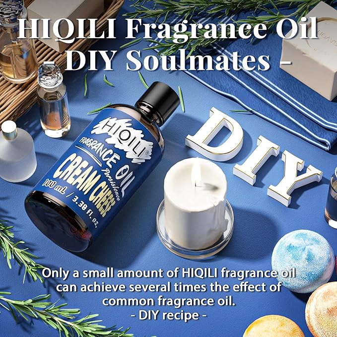 HIQILI Cream Cheese Essential Oil 100ml - Fresh Fragrance Oil for Diffuser and Aromatherapy, Long-Lasting Perfume Oil for Candle, Soap, Lotion Making - Home Care 3.38 Fl Oz