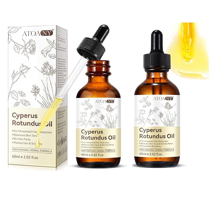 2 Pack Cyperus Oil, Cyperus Oils for Hair Removal, Cyperus_ Rotundus_Oil Natural with Dropper, Reducing Body Hair Growth, Moisturizing & Soothing Skin, 4 Fl oz