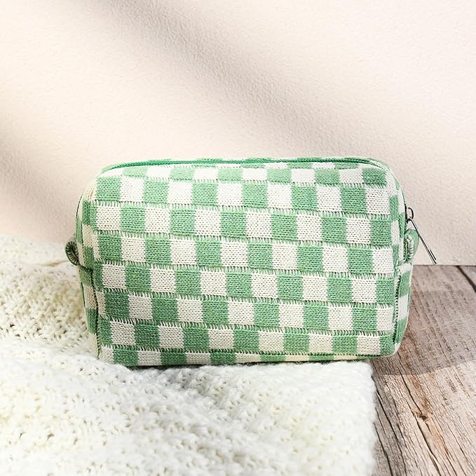 SOIDRAM Makeup Bag Preppy Cosmetic Bag Bulk Makeup Pouch Personalize Travel Toiletry Bag Organizer Cute DIY Makeup Brushes Storage Bag for Women