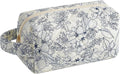 Makeup Bag Travel Cosmetic Bag for Women, Zipper Make Up Pouch, Floral Flowers Toiletry Organizer Makeup with Handle, Cosmetic Travel Cloth Bag (Navy Blue Flower)