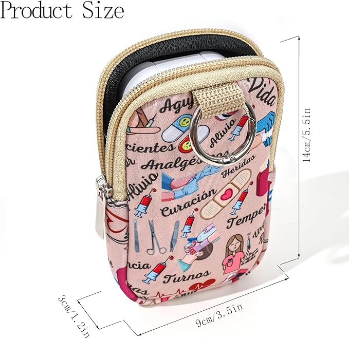 COOKOOKY 2 Pack Hand Sanitizer Spray Case Compatible with Touchland, Hand Sanitizer Holder, Mini Zippered Pouch, Small Makeup Bag for Women Friends Girls Gifts Idea