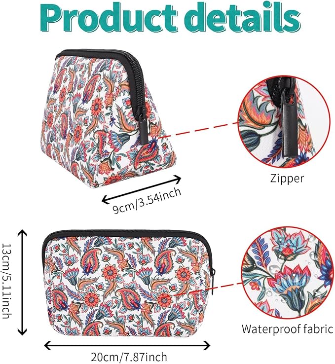 Cosmetic Bag Waterproof Neoprene Zipper Pouch Travel Portable Toiletry Makeup Bags Organizer Case for Women and Girls
