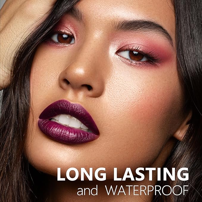 Berry Pink Red Lipstick 3Pc Long Lasting Lipsticks for Women Pigmented Smudgeproof Transferproof Vegan Cruelty Free Lip Color, A66/44/12