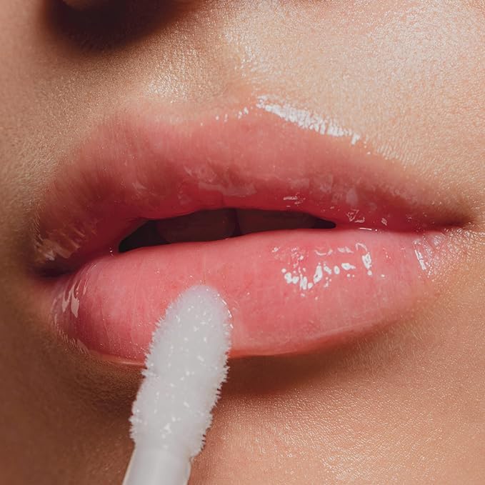 LONDONTOWN Volumizing Plumping Lip Serum Clear High Shine Hydrating Non-Sticky Lightweight Lip Booster with Peptides and Hyaluronic Acid