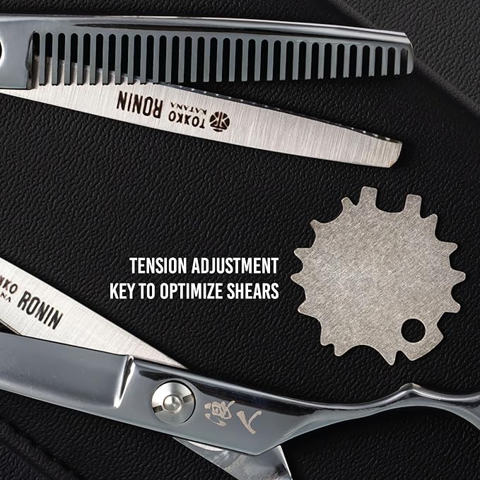 Ronin Hair Cutting Shears Set by Tokko Katana, Professional Scissor Kit, 6.5" Sharp Stainless Steel Regular & Thinning Haircut, Grooming Scissors for Barber, Hairdresser, Salon Professional, & DIY