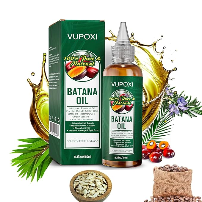 5-in-1 Batana Oil for Hair Growth | Liquid Blend with Rosemary, Pumpkin, Tea Tree, Castor Oil - 180mL (6.3 fl.oz)
