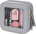 Small Clear Makeup Bag Travel Cosmetic Case, Portable Make Up Organizer Traveling Compact Car Bag for Essentials Transparent Toiletry Bag with Zipper