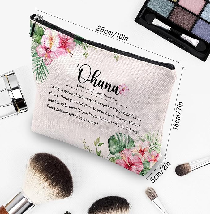 Hawaiian Travel Souvenirs Gifts for Women - Makeup Bag Cosmetic Bag for Hawaii Trip, City Themed Travel Essentials Bag Pouch
