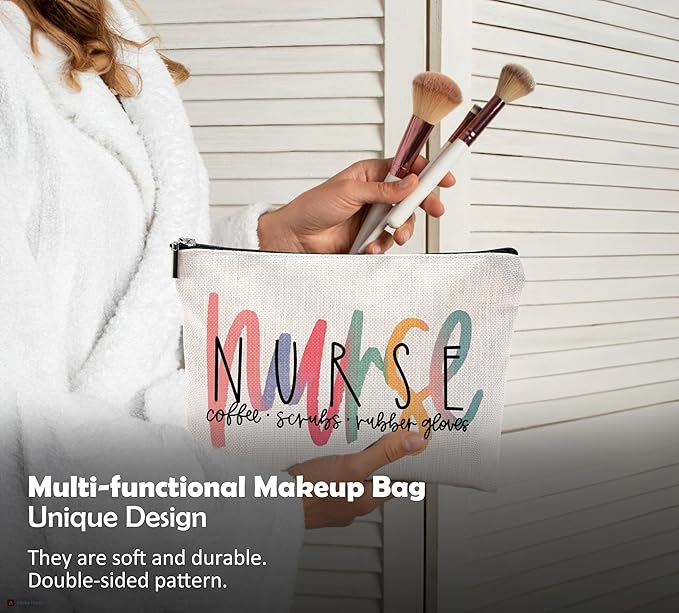 Nurse Makeup Bags - Cosmetic Bags With Zipper for Women & Nursing Students