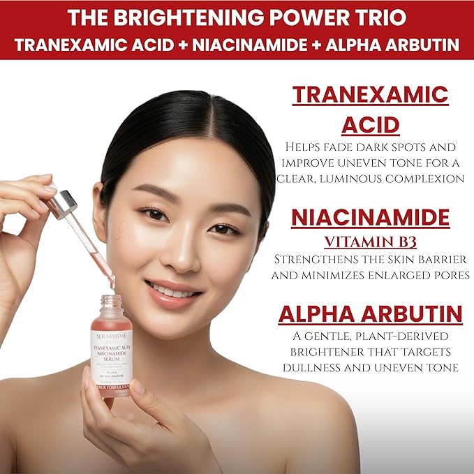Tranexamic Acid TXA 4% + Niacinamide 10% Serum – Discoloration Correcting Serum with Alpha Arbutin, Pro-Vitamin B5, Phloretin Dark Spot, Hyperpigmentation, Uneven Skin Tone Corrector 1 fl oz
