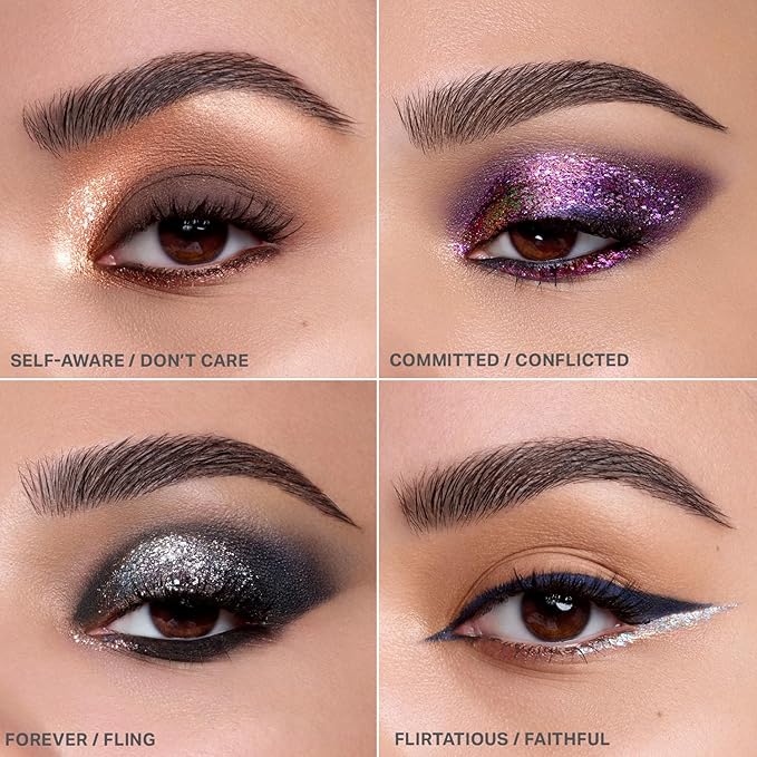 Morphe Mixed Signals Dual-Ended Eyeshadow Stick - Cream Eyeshadow Pigment & Chrome Liquid Flakes for Bold, Layered Eye Makeup Looks - Committed/Conflicted (0.96 oz)