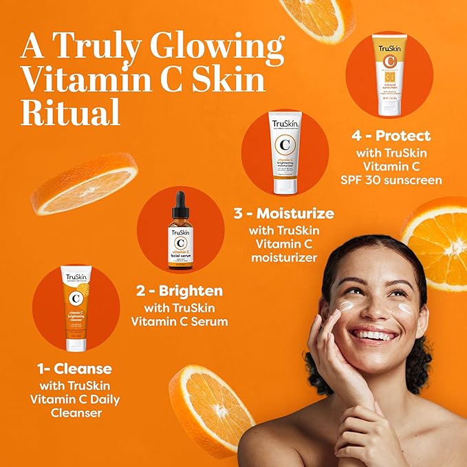 TruSkin Vitamin C Cream for Face – Brightening Moisturizer, Anti Aging, Hydrating, Skin Wrinkle Cream – Vitamin B5, Vitamin E, Jojoba Oil, Aloe Vera & Green Tea, 2 Fl Oz