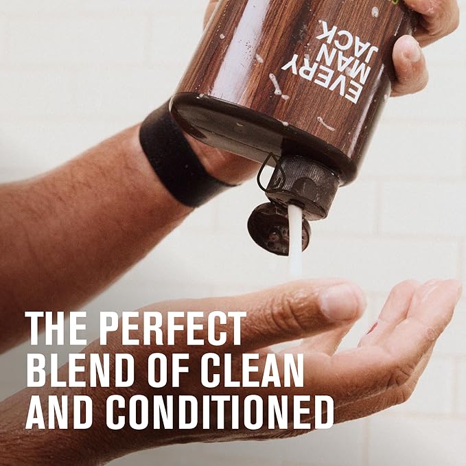 Every Man Jack 2-in-1 Daily Shampoo + Conditioner - Amber + Sandalwood | Nourishing For All Hair Types, Naturally Derived, Cruelty-Free Shampoo and Conditioner Set for Men | 24oz -1 Bottle