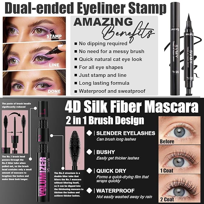 All in One Makeup Kit for Women Full Kit,Travel Make Up Gift Set for Women Teens Girls, Includes Eyeshadow,Foundation,Lipstick,Mascara,Brush,Sponge,Brow Powder & Soap,Eyeliner,Primer,Contour,Bag