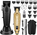 KEMEI Hair Clippers for Men, Professional Clipper and Trimmers Set, Cordless Zero Gap Trimmer for Men with LED Display, 11 Guide Combs
