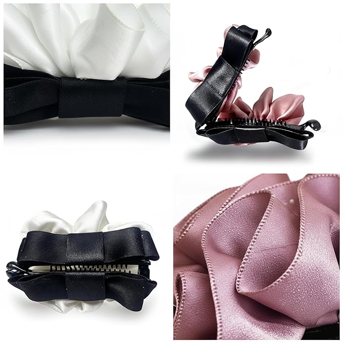 Banana Clip for Women Girl Accessories Flower No Crease Thin Curly Fine Long Hair Claw Clips Decorations Ponytail non Slip Snap Hair Clips