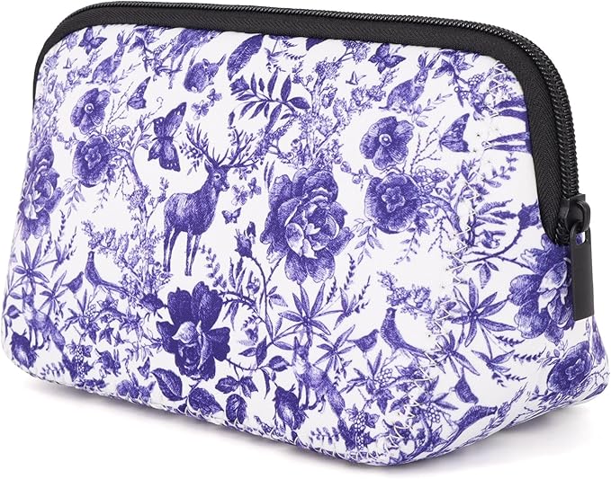 Cosmetic Bag Waterproof Neoprene Zipper Pouch Travel Portable Toiletry Makeup Bags Organizer Case for Women and Girls