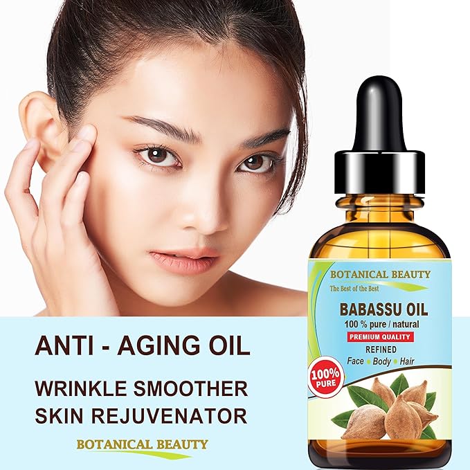 Botanical Beauty BABASSU OIL 100% Pure Natural REFINED Cold-Pressed Carrier Oil 1 Fl oz 30 ml for Face, Skin, Body, Hair, Lip, Nails. Rich in Vitamin E, Vitamin C