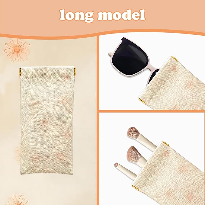 4Pcs Small Purse Cosmetic Bags,Mini Leather Makeup Bag for Women,Waterproof Portable Makeup Pouch No Zipper Squeeze Closure Coin Purse Lipstick Bag Accessories,Travel Kit Storage Pouch (Floral)