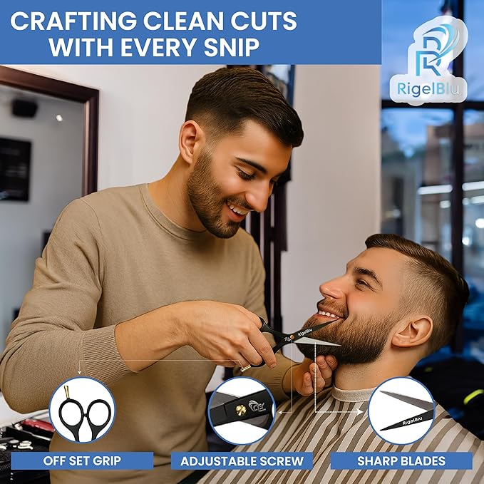 Professional Thinning Hair Cutting Shears & Barber Scissors for Hair Cutting Kit - Ideal for Kids, Men & Women - Premium J2 Japanese Stainless Steel shears for Salon, Home Use - 6.5 Inch
