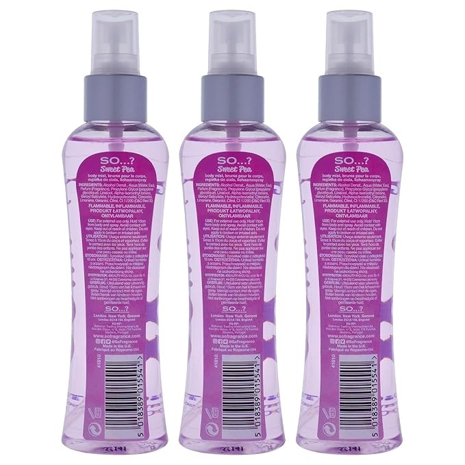 So...? Sweet Pea Body Mist for Women - 3.5 oz Body Mist - Pack of 3