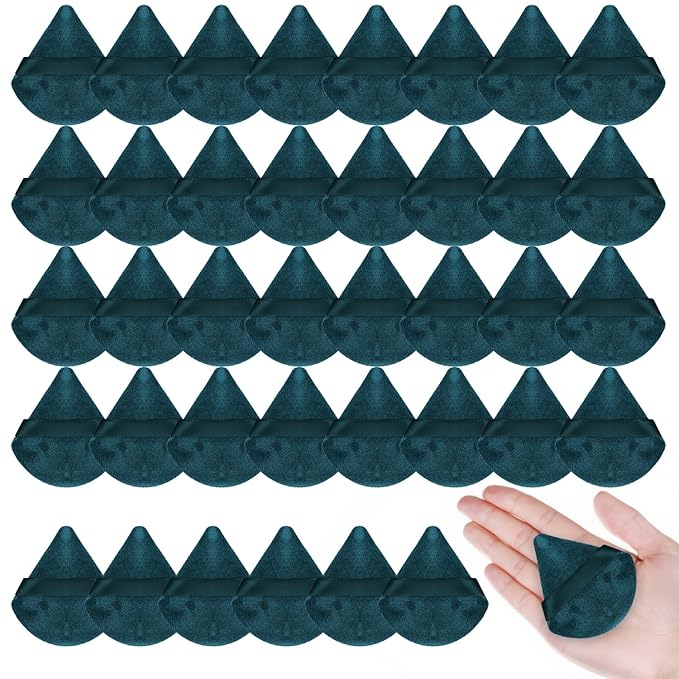 30PCS Triangle Powder Puff Face Makeup Powder Puffs Sponge Soft Powder Puffs for Loose Powder Cosmetic Foundation Blackish Green