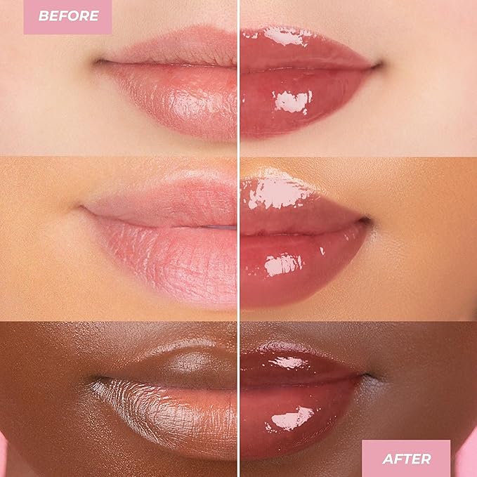 MCoBeauty - Lip Plump 4-in-1 Hydrating Lacquer - Multi-Benefit Lip Color with Shea Butter, Hyaluronic Acid and Click-Pen Format - Emily, Nude Pink Shade - 2.5ml