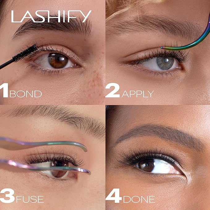 Lashify Fluffy 12mm Gossamer DIY Eyelash Extensions Refill, Chocolate Color, Easy False Lashes To Add Fullness and Dimension