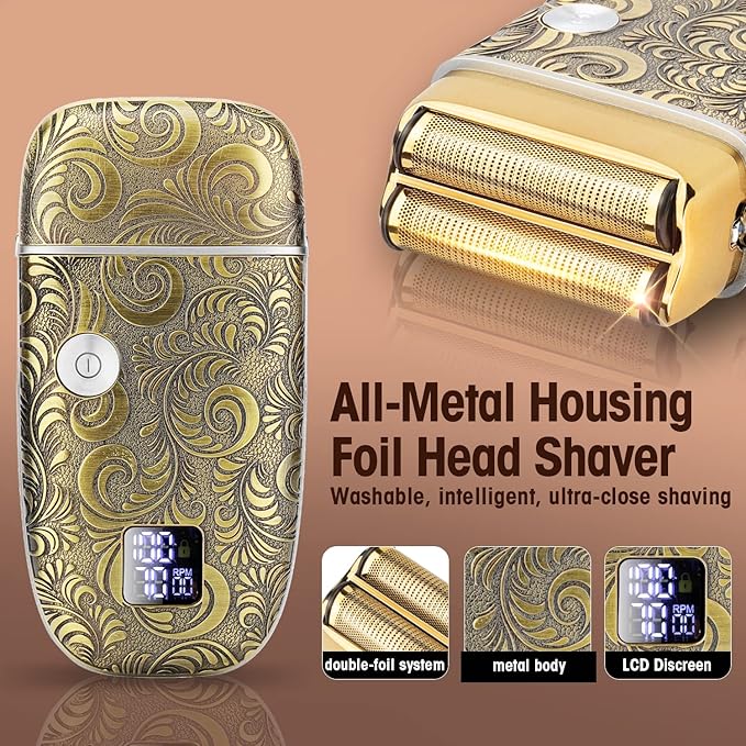 Foil Shavers for Men Electric Razor, Clippers and Trimmer for Men with LED Display, Waterproof